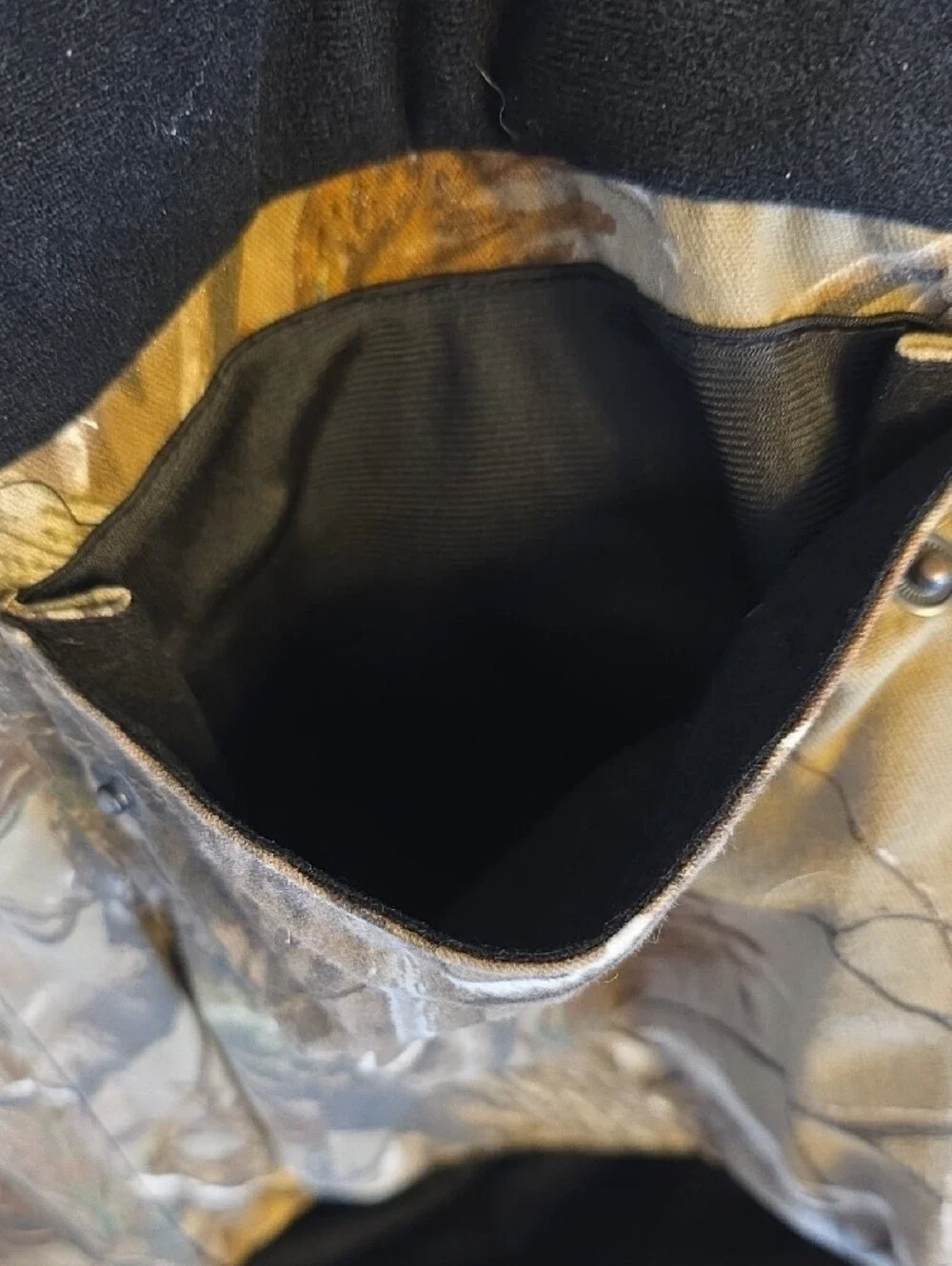 Realtree Black Jacket with Camo Trim